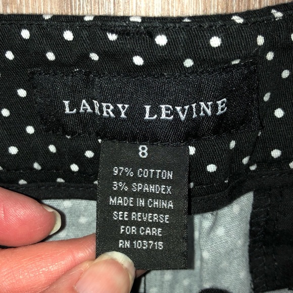Larry Levine black white polka dot shorts Size 8 - Picture 2 of 3